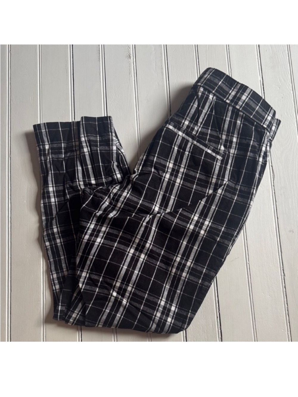 Hollister Skinny Pants Black White Plaid Size S